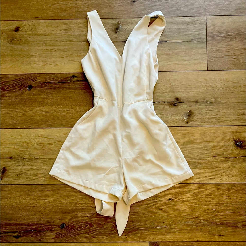 Cream Sleeveless Romper